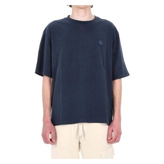 Maison Kitsun&eacute; T-Shirts, male, Blue, Size: S Fox Head Oversize Tee