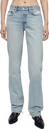 Re/Done Easy Straight Jean In Ripped Tide