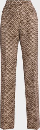 Etro Diamond Jacquard Flare Trousers
