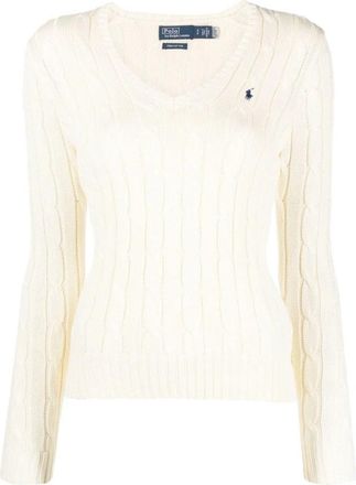 Polo Ralph Lauren Cr&egrave;me Pullover - Dames - V-hals truien - Beige - S - Truien & Vesten