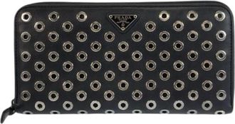 Prada Pre-owned Wallets, male, Black, Size: ONE SIZE Pre-owned Leather Long Wallet