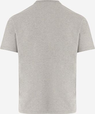 Ami Mens Cotton T-Shirt With Embroidered Logo Grey T-Shirts And Polos
