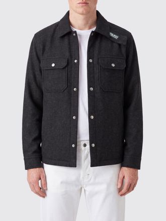 Woolrich Wool-Blend Shirt Jacket with Classic Collar and Patch Pockets