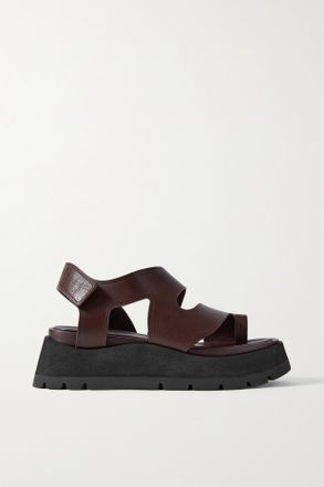 3.1 Phillip Lim Sandali Con Plateau In Pelle Kate - Marrone
