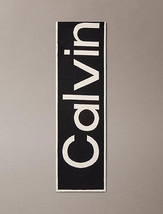 Calvin Klein Bufanda De Punto Jacquard Con Logo De Algod&oacute;n