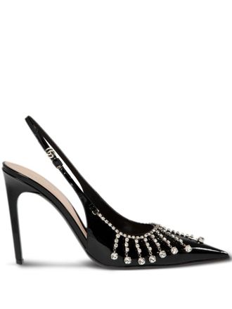 Gucci 105mm crystal chain pumps - Black