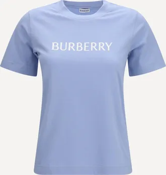 Burberry T-shirt in cotone con logo ricamato Woman L