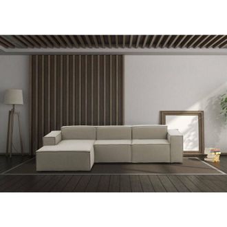 Talamo Italia Sof&aacute; Fijo Jessica, Sof&aacute; Modular 3 Plazas Pen&iacute;nsula Izquierda, 100% Made In Italy, Sof&aacute; Moderno En Tela, Cm 300x170h70, T&oacute;rtola, Con Embalaje Reforzado