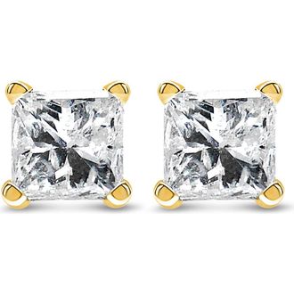House of Brilliance AGS Certified 14k Yellow Gold 1/4 Cttw Diamond Solitaire Stud Earrings at Nordstrom