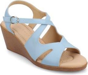 Journee Collection Kedzie II Wedge Sandal - Extra Wide Width Available in Blue at Nordstrom Rack, Size 8.5