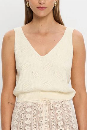 Kivari Aloe Knit Cami Top In Cream