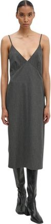 2nd Day Midi Jurk - Dames - Casual kleedjes - Grijs - M - Polyester - Kleedjes