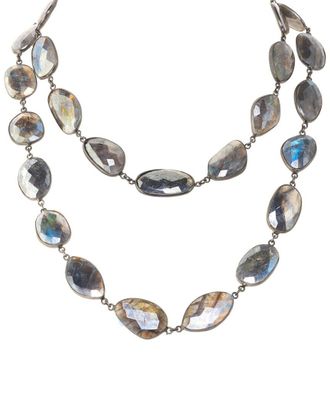 Margo Morrison Silver Faceted Mystic Labradorite Necklace