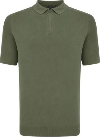 Genti Polo Halve Ritssluiting - Heren - Polos - Groen - 3XL - Tops
