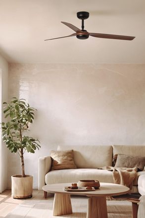 Faro Barcelona Ventilador sin luz abs nogal 130x130x25.4 cm