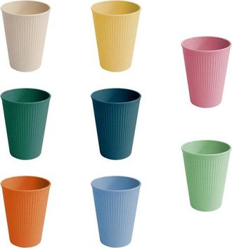 OEM Juego De 8 Vasos De Pl&aacute;stico De Colores Para Beber, Vasos De Pl&aacute;stico Para Ni&ntilde;os, Vasos Reutilizables Para Caf&eacute;, T&eacute;, Leche Y Picnics (8 Colores)