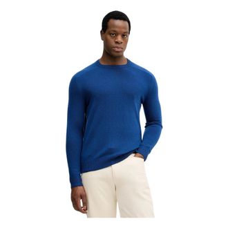 Benetton Trui met ronde hals - Heren - Ronde hals truien - Blauw - M - Wol - Truien & Vesten