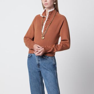 Chlo&eacute; Maglione color cognac in lana
