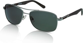 CAT Caterpillar CTS-8023 Mens Sunglasses 002P Matte Silver/Solid Green Polarised