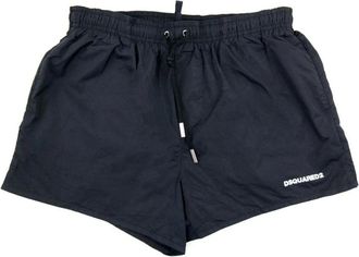 Dsquared2 Beachwear, male, Black, 2XL, White Icon Logo Swim Shorts