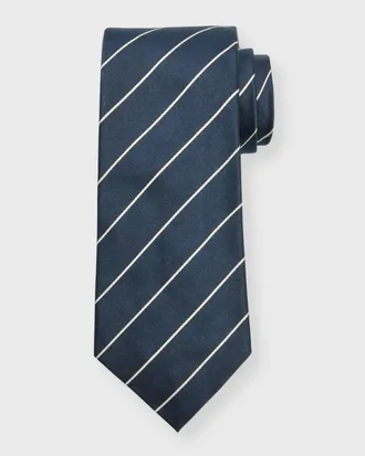 Ralph Lauren Purple Label Striped Silk Satin Tie