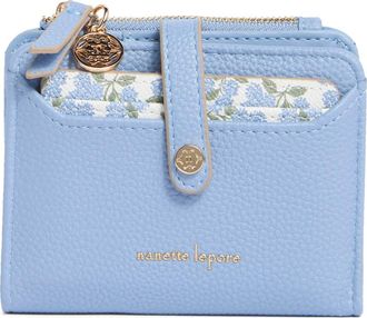 Nanette Lepore Faux Leather Bifold Wallet in Cornflower Blue /Hydrangea at Nordstrom Rack