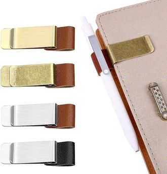 OEM Soporte Para Bol&iacute;grafos, 4 Piezas, De Metal, Estilo Retro, Con Clips, Agenda, Portapapeles, Agenda De Bolsillo Para Oficina Y Revistas