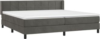 vidaXL Cama Box Spring Con Colch&oacute;n Terciopelo Gris Oscuro 200x200 Cm Vidaxl
