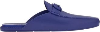 Ferragamo Mens Blue Gancini Jelly Mule Sandals, Size 6