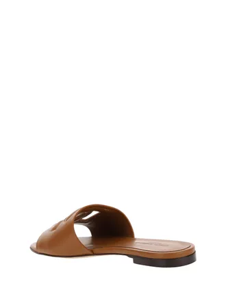 Dolce & Gabbana Womens Sandals Millenials Light Brown Leather