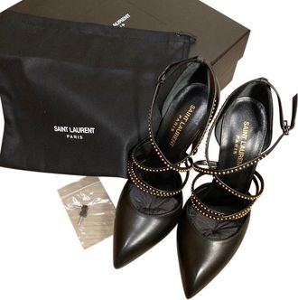 Saint Laurent Janis Studded Wrap Sandals Size 38