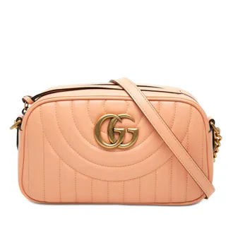 Gucci Pre-owned Gucci Small GG Marmont Matelasse Calfskin Vertical Ring Crossbody Ladies S450NKIU9TVVROA8