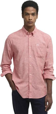 Barbour Overhemd Barbour Regular Fit rood gemeleerd lange mouw