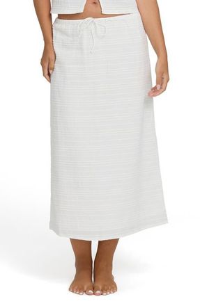 Billabong Your Call Stripe Cotton Maxi Skirt in Salt Crystal at Nordstrom, Size X-Small
