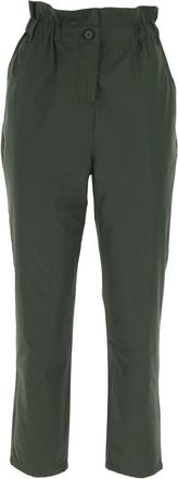 Aspesi Groene Linnen Wijde Pijp Broek - Dames - Vrijetijds broeken - Groen - S - Linnen - Broeken
