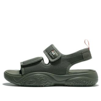 Fila Thick Sole Velcro Green Korean Version Unisex Sandals 1SM01562D_207