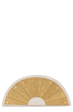 Hammitt Shelley Clutch in Calla Lily White Raffia/Gold at Nordstrom