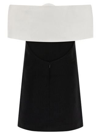 Self Portrait Sculptural Flower-Appliqu&eacute; Off-Shoulder Dress - Black