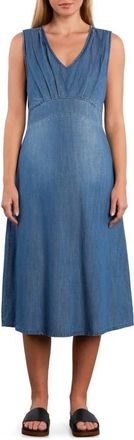 Wash Lab Denim Charlotte Denim Midi Dress in Vintage Denim at Nordstrom, Size X-Large