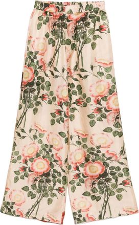Biyan Pantaloni crop a fiori - Rosa