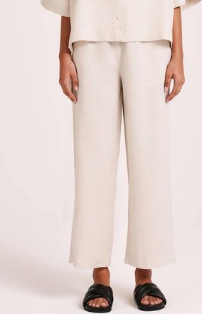 Nude Lucy Lounge Linen Crop Pants In Natural