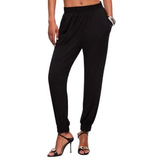Liu Jo Dames, Broeken, Zwart, Maat: M Jersey
