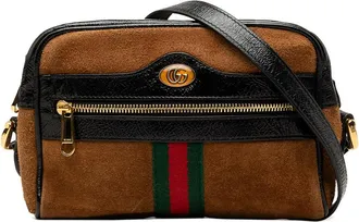 Gucci Pre-owned Gucci Mini Suede Web Ophidia Crossbody Unisex C2HCB3XRW22D7MSQ
