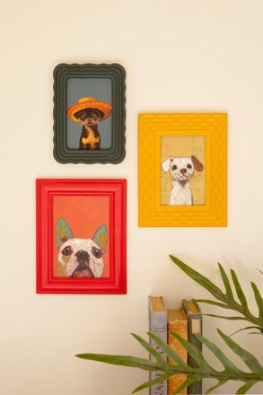 Kalalou Set Of Three Framed Dog Paintings