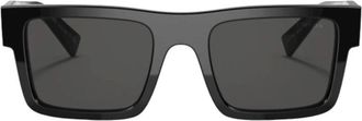 Prada Vierkante Zonnebril Zwart Glanzend - Heren - Zonnebrillen - Zwart - 52 MM - Accessoires