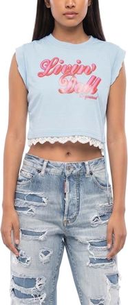 Dsquared2 Sky Blue Graphic Crew Neck T-Shirt