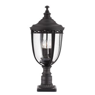 Netlighting English Bridle 3 Light Large Outdoor Pedestal Light Black IP44 E14