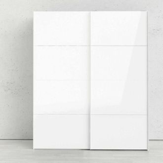 Dmora Armario 2 Puertas London, Muebles De Dormitorio, Vestidor, Armario De Ropa, 182x62 H220 Cm, Blanco Brillante - Dmora