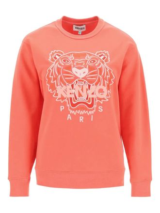 Kenzo Sweater met geborduurde tijger en ronde hals - Oranje