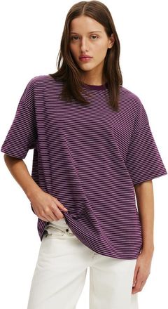 Cotton On Womens Boxy Short Sleeve Tee in Lisa Stripe Iced Marine at Nordstrom, Size Xx-Small
